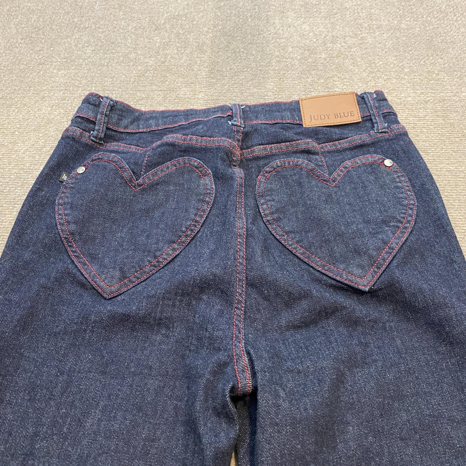 Judy Blue Jeans Womens 11/30 Dark Wash High Rise Skinny Heart Pockets JB88916DK