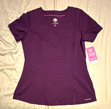 Healing Hands Purple Label Women's Purple Solid Short Sleeve Scrub Top S