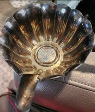 Vintage Silver-PlatedGravy Boat with WoodHandle. Unmarked