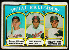 1972 Topps AL RBI Leaders Killebrew/Robinson/Smith Card #88 HOF LOADED