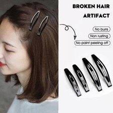 12 DIY Large Black Metal Snap Hair Clip Barrettes Hair 7.7CM For Crushed EDF