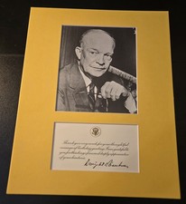 President Dwight Eisenhower Authentic Thank You Note Signed with Photo Display