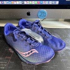 Saucony Racing Vendetta Blue Teal Pink Track Field Spike Shoes Women s Size 10