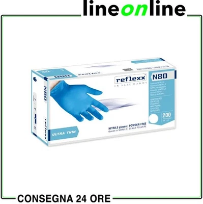 Guanti monouso da lavoro in nitrile Reflexx N80B ultra sottile