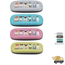 4 PACK / 3 PACK], Printed Pattern Durable Hard Clamshell Eyeglass Case with B...