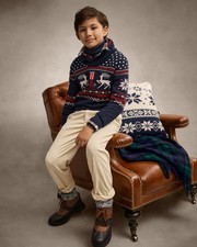 Polo Ralph Lauren Boys Reindeer Cotton-Blend ...