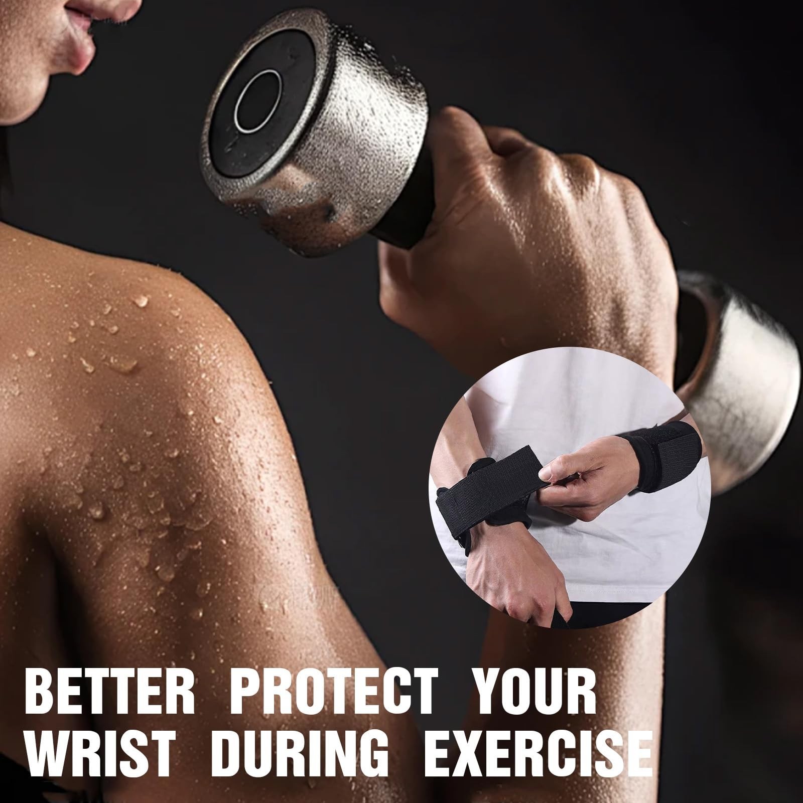 Weight Lifting Straps with D Rings, Wrist Support Weightlifting Grips, Black