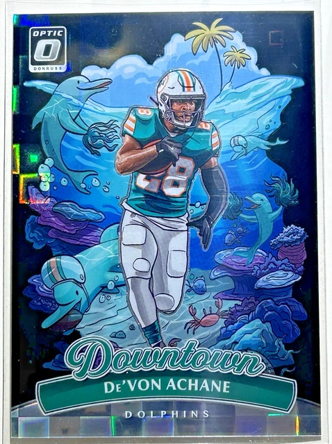 2025 Panini Optic Football Black Pandora Downtown De’Von Achane #'d /25 SSP #10