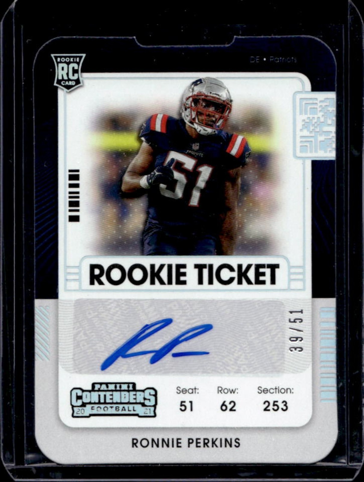 Ronnie Perkins Panini Contenders #191 Autograph-Stub
