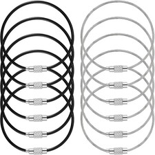 12 Pack Wire Keychain Cable, 6 Inch Stainless Steel Cable Key Rings, 2mm Thick