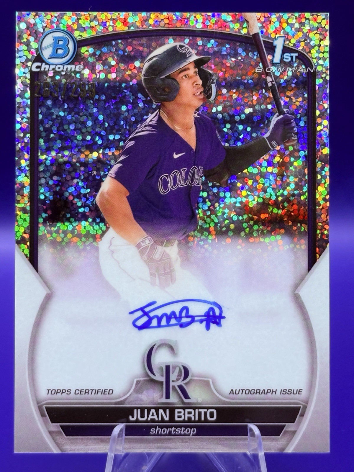 2023 Bowman - Chrome Prospect Auto Juan Brito #CPA-JBO Speckle Refractor /299