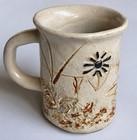 Vintage Handmade Stoneware Mug Rustic Art Pottery Signed Floral 8 Oz — photo 2