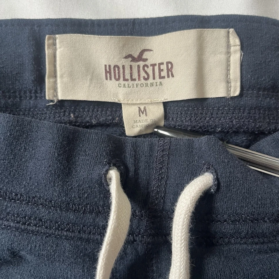 复古 Y2K Hollister 运动裤 SZ M 蓝色标志拼色西海岸购物中心学院风 — 第 3/4 张图片