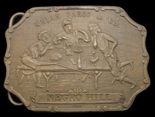PC16101 VINTAGE WELLS FARGO CO - NEGRO HILL BRASS FANTASY COLLECTOR BUCKLE