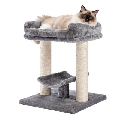 19'' Scratching Post, Cat Tree Tower, 100% Natural Sisal Scratcher With Large ...