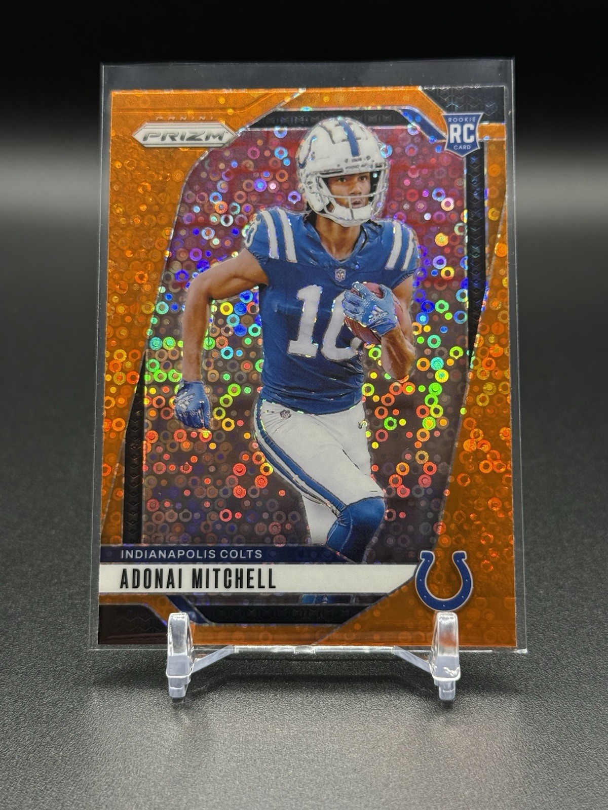 #303 Adonai Mitchell Orange Disco Prizm (RC) - 2024 Panini Prizm