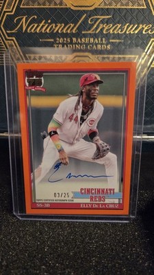 2026 Topps Elly De La Cruz 1991 Design ON-CARD AUTO /25 Orange Refractor #91A-ED