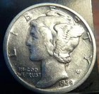 1938 S Mercury Dime Circulated Silver 10c Coin Collectible