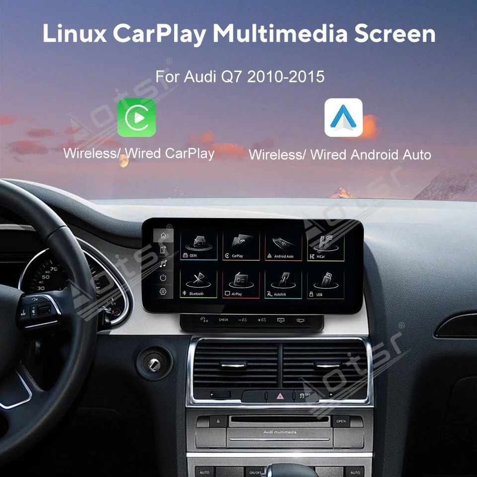 10.25 inch Android 12.0 CarPlay Auto for Audi Q7 2010-2015 Car Radio - Image 4 of 4