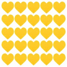 Felt Heart Shape Heart Pom Pom Hearts Craft 3.94" x 3.94", Yellow,Pack of 100