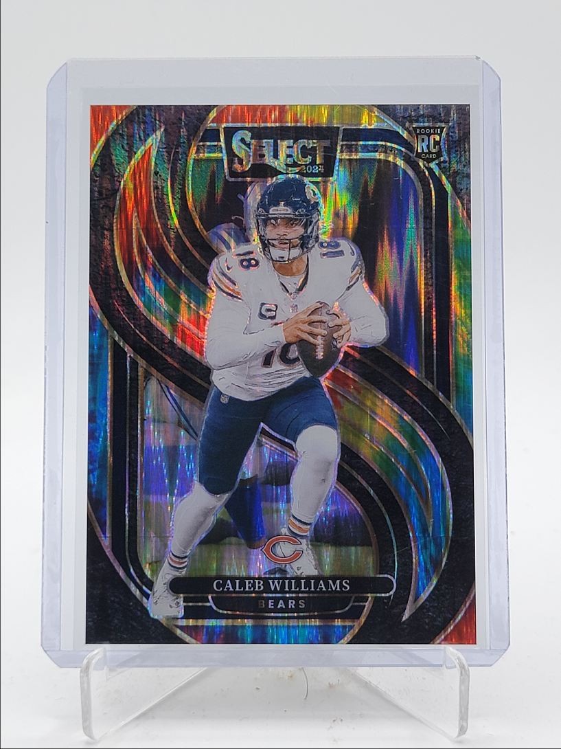 CALEB WILLIAMS 2024 SELECT PREMIER LEVEL ROOKIE TIE DYE SHOCK RC /25 Q5874