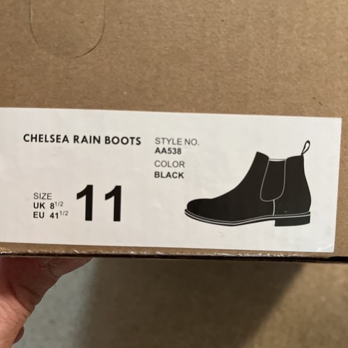 J Crew Chelsea Botas de Lluvia Negras Para Mujer 11 Impermeables Tirar del Tobillo Informales AA538 - Imagen 10 de 11