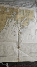 48 X36 NOAA Map Nautical Chart  Sounding Maine Muscongus BAY