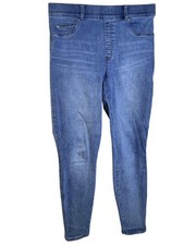 Spanx Jeans Womens Large Blue Denim Skinny Jeggings Pull On Stretch Shaping