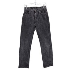 Vintage Levis 501 Jeans Womens Black Charcoal Wash Button Fly USA Fits 26x32