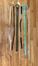 6 LOT Belts Vtg Woman's Leather Skinny - Wide Sz S-L Assort. Colors 3 NWT