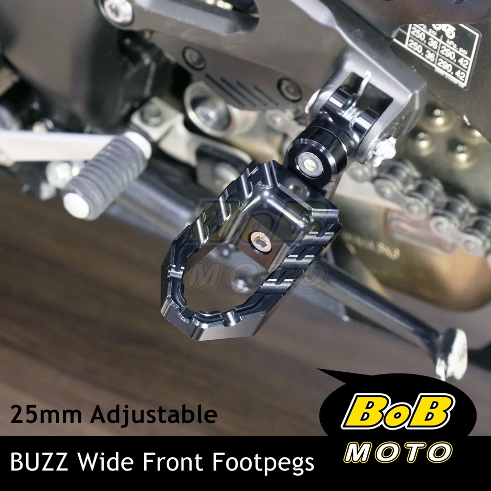 Para Honda VFR800X Crossrunner 11-15 14 BUZZ 25mm Extender Clavijas Delanteras NEGRAS Foto 4 de 4