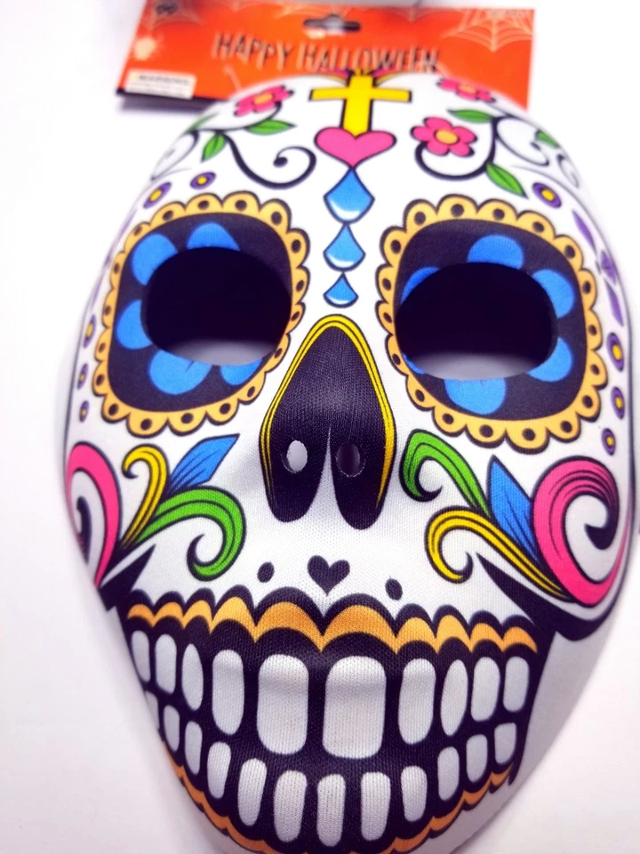 Day Of the Dead Multi Colored Female Costume Mask One Size - Image 3 of 3