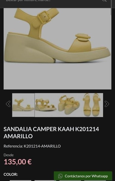 Women Camper Sandals Yellow Leather 40