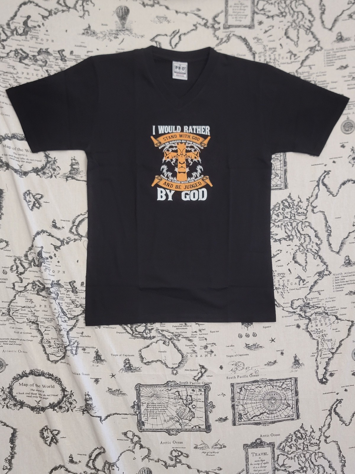 Nueva Camiseta Christian I Would Rather Stand With God Gráfica Cuello en V Talla M