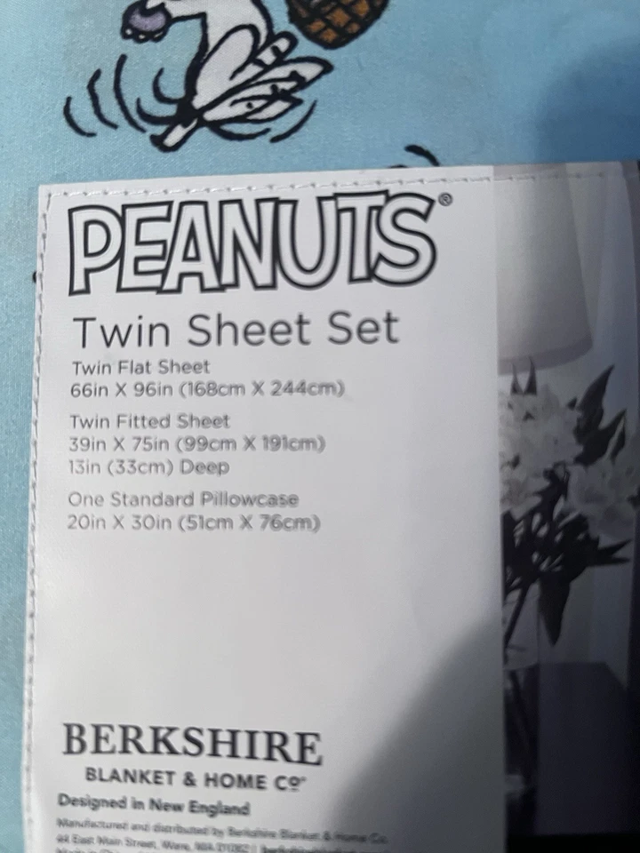 Juego de sábanas dobles Peanuts Snoopy cesta de Pascua azul con huevos juego de 3 piezas de Berkshire Foto 3 de 3