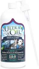 Ultra Oil Dog  Cat Supplement with Hemp, Flaxseed  Fish Oils - 32Oz - for Dry