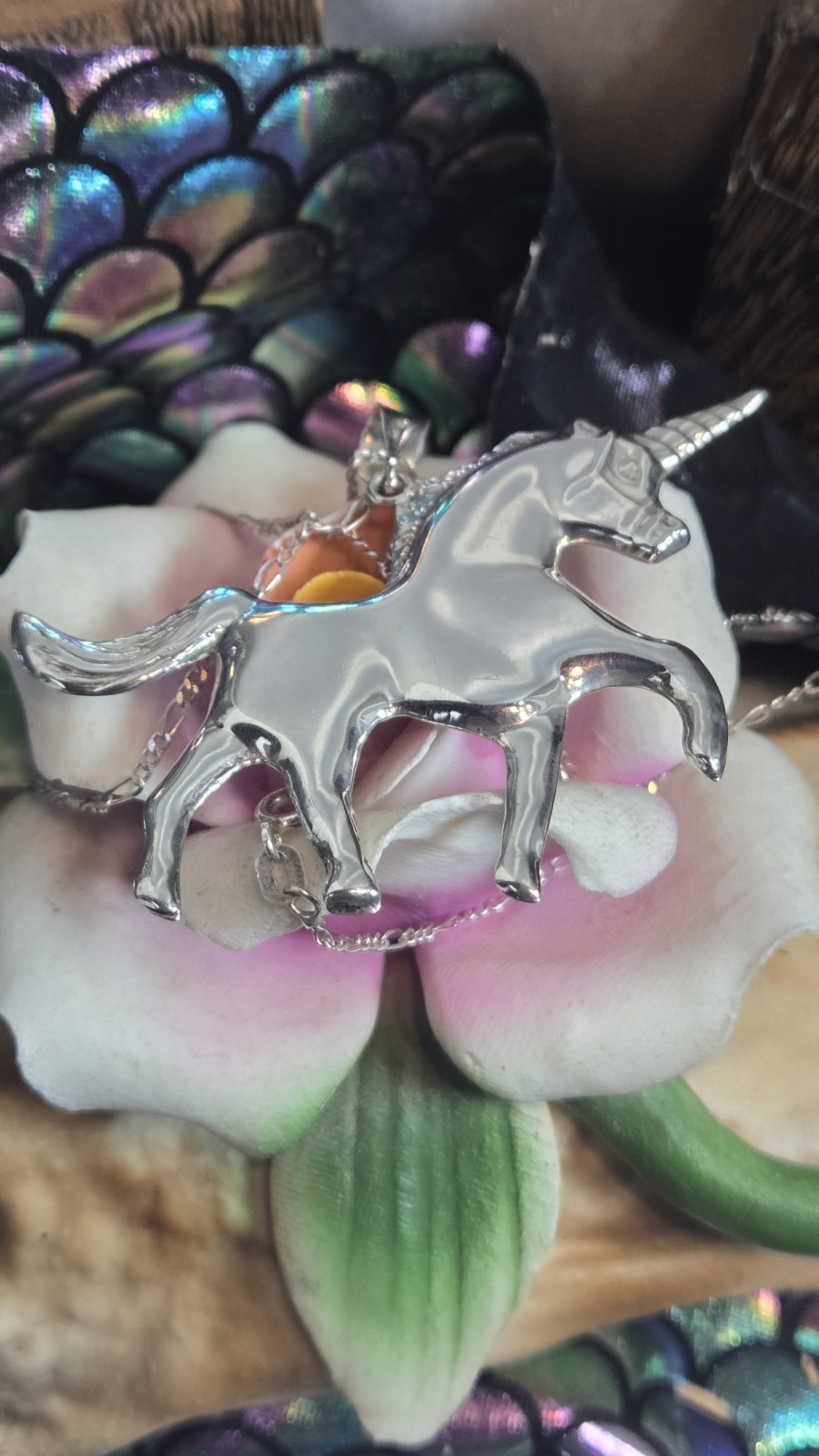 Large Solid Sterling Silver Unicorn Sculpture Pen… - image 11