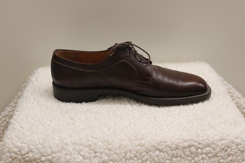 SALVATORE FERRAGAMO Mens 11D Brown Leather Derby made in Italy - Picture 5 of 9
