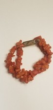 ANTIQUE FRENCH JUMEAU DOLL 2 STRAND CORAL GOLD FILLED NECKLACE BRACELET