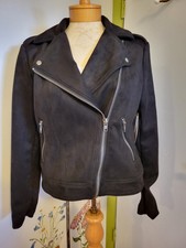 Philosophy Women's Long Sleeve Faux Leather Zip Up Moto Jacket (black)