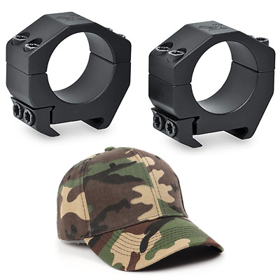 Vortex Optics Precision Matched Wvr and Pic 1 Inch Low Rings Set w/ Free CF Hat