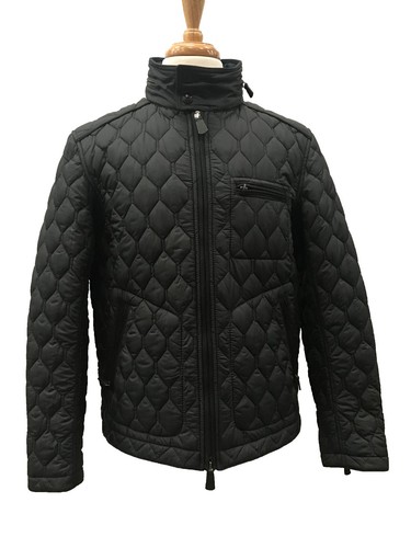 Coach 83741 Men's Bowery Quilted Racer Jacket Coat with Stowable Hood Black