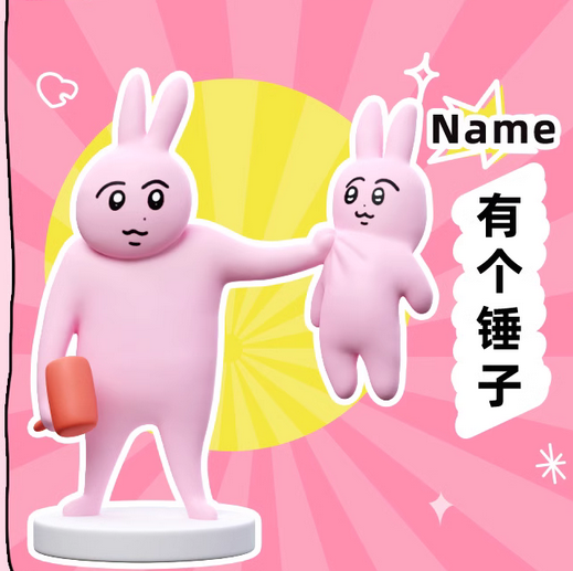 PLZDOT Pink Rabbit My friends Series Blind Box Confirmed Figure