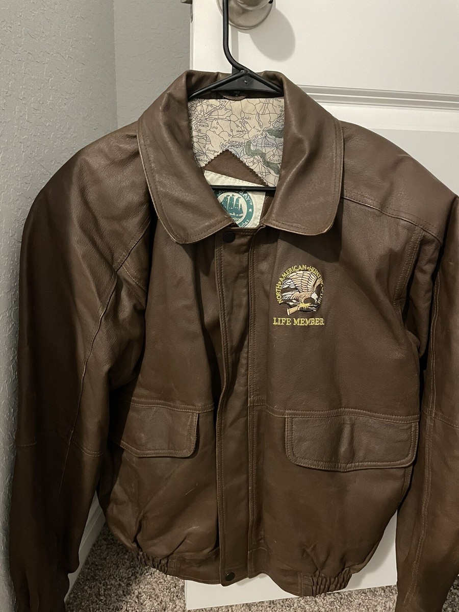 VTG Burks Bay Leather Jacket Brown Bomber North American VTG Burks Bay Leather Jacket Brown Bomber North American
