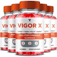 5 Pack Vigor X Gummies, Vigor X Max Strength Overall Wellness 300 Gummies 