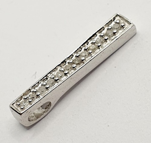 Small 9ct Diamond Ingot 0.15ct Bar White Gold Pendant Hallmarked - Picture 14 of 22