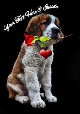 Personalised Saint St Bernard Dog Valentine Mothers Day Birthday Etc Card Ebay