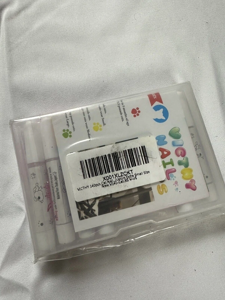 VICTHY 140 piezas Tapas para Uñas de Gato, Coloridas Mascotas Gato Garras Suaves Cubiertas para Uñas Garras Pequeñas Foto 2 de 2