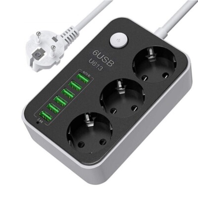 A66C Pdu With USB 3 Compartment Power Strip 6 USB 2m Verlängerungskab