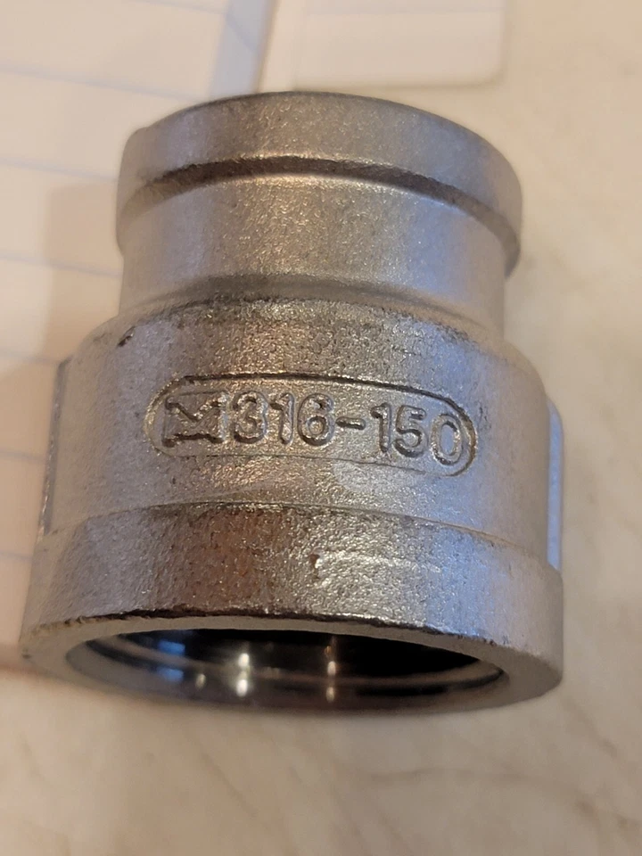 1" X 3/4" PIPE FITTING 316 SS REDUCING Nipple, 150#, NPT/NPT. Sw63 - Image 2 of 4